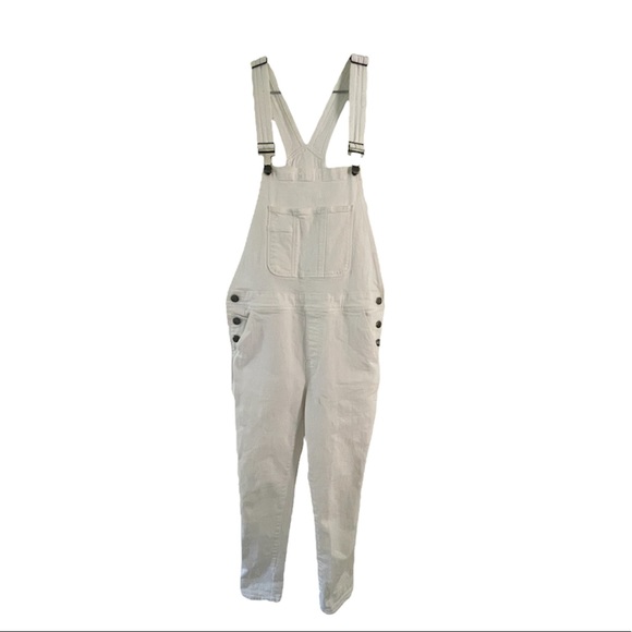 Frame Denim Le Garcon Denim Overalls Jumpsuit, Blanc White Size XSmall - Picture 3 of 10